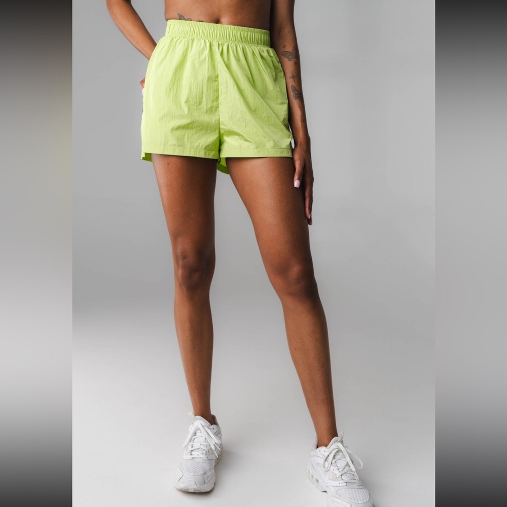 Lime Green Vitality Surface Run Shorts